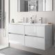 Salgar Noja 610mm Wall Hung 2 Drawer Vanity (White) with 1 Taphole Basin