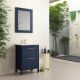 Toscana 2 Drawer 600mm Vanity & Basin (Navy with Brass Handle)