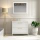 Toscana 2 Drawer 1000mm Vanity & Basin (White with Brass Handle)