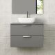 Dublin 600mm Wall Hung Vanity Unit with Countertop & Chrome Handles (Midnight Grey)