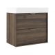 Midi 600mm Wall Hung 2 Drawer Vanity with 1 Taphole Basin & Chrome Handles (Valenti)