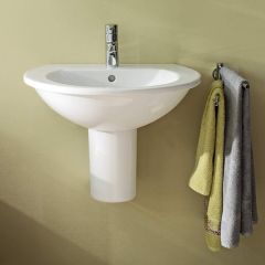 Duravit Darling New 550mm Wash Basin (1 taphole) with Semi-Pedestal