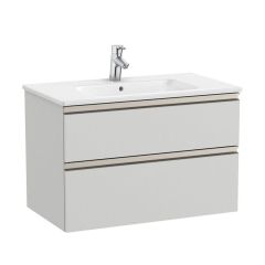 Roca The Gap 800mm 2 Drawer Vanity and 1 Taphole Basin (Artic Grey)