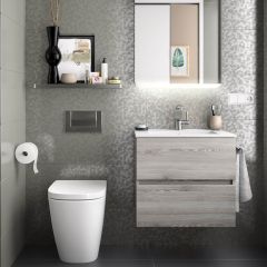Fussion 600mm Wall Hung 2 Drawer Vanity Unit & 1 Taphole Basin (Alsacia)