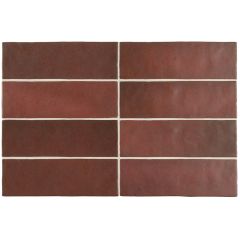 Magma Ceramic Wall Tile 6.5x20cm (Burgundy)