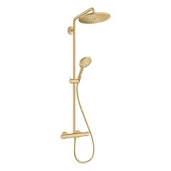 Hansgrohe Croma Select S Showerpipe 280 1jet with Thermostat and Raindance Select S 120 3jet Hand Shower (Brushed Brass)