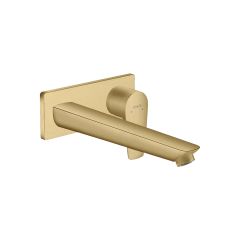 Hansgrohe Talis E Wall Mounted Basin Mixer with 22.5cm Spout (Brushed Brass)