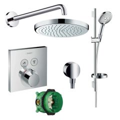 Hansgrohe ShowerSelect 2 Way Pack with Ibox, Handset & 220 Overhead Shower